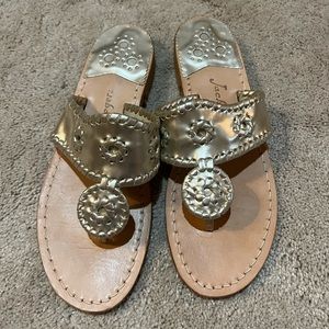 Jack Rogers gold sandals size 8. Great condition- like new